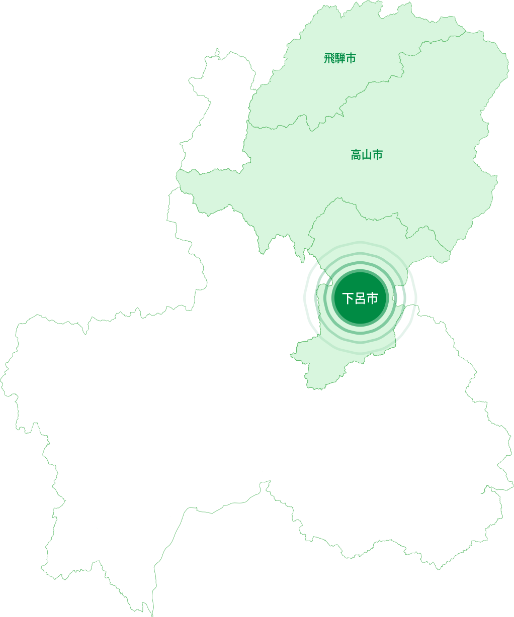 下呂市を中心とした飛騨エリア地図